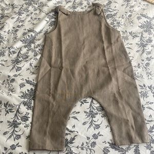 Overall, les minus (made in France), linen, beige, 3T, mix garment